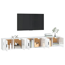 Avis Maison Chic Ensemble 3 Meubles TV muraux suspendus blanc brillant 80x34,5x40 cm -MN66955