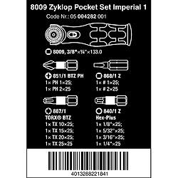 Wera 8009 Zyklop Pocket Set Imperial 1, Bit-Satz