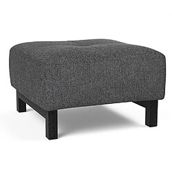 Inside 75 Bifrost Excess Deluxe - Taura Deep Grey Pouf design - Fibretex 125 gr/m² - Ressorts ensachés 80 mm - Bois noir - 65 x 65 x 40 cm