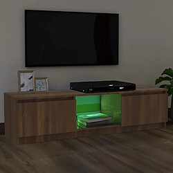 Avis vidaXL Meuble TV avec lumières LED chêne marron 120x30x35,5 cm