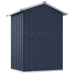 Helloshop26 Abri de jardin cabane cabanon maison de stockage remise extérieur hangar outils robuste 126 x 97,5 x 177 cm acier galvanisé anthracite 02_0022181 pas cher