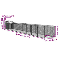 vidaXL Niche pour chien avec toit anthracite acier galvanisé pas cher