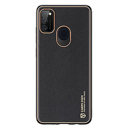 dux ducis yolo elegant coque made of soft tpu and pu cuir pour samsung galaxy m30s noir