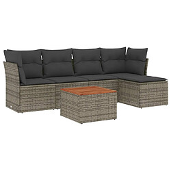 Maison Chic Salon de jardin 6 pcs avec coussins | Ensemble de Table et chaises | Mobilier d'Extérieur gris résine tressée -GKD16771