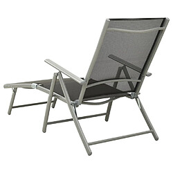 Acheter Maison Chic Chaise longue pliable de jardin | Bain de soleil Relax | Transat Textilène et aluminium noir et argenté -GKD63847