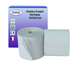 Lot de 5 Rouleaux de papier thermiques 50x55x12 mm -T3AZUR