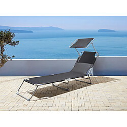 Beliani Chaise longue Métal Noir FOLIGNO