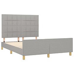 Acheter Maison Chic Lit adulte - Cadre Structure de lit avec tête de lit Contemporain Gris clair 140x190 cm Tissu -MN34592