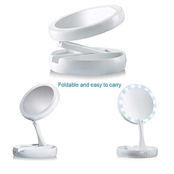 Acheter Wewoo Miroir de maquillage avec lumière LED pliable 2 PCS 10X grossissant un poche cosmétique