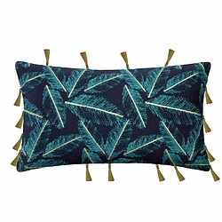 Housse de Coussin Palmier 30x50cm Bleu Canard