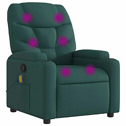 Maison Chic Fauteuil de massage inclinable,Fauteuil luxe de relaxation Vert foncé Tissu -MN20617