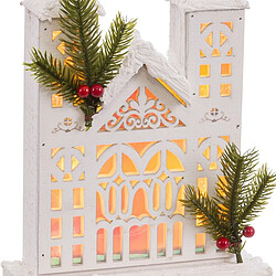 BigBuy Home Accesoires pour crèche de Noël Naturel Église 19 X 8 X 33 CM