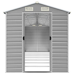 Avis Helloshop26 Abri de jardin cabane cabanon maison de stockage remise extérieur hangar outils robuste clair 191 x 725 x 198 cm acier galvanisé gris 02_0022248