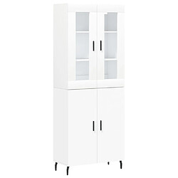 vidaXL Buffet haut Blanc 69,5x34x180 cm Bois d'ingénierie