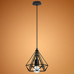 Stoex Métal Retro Suspensions Luminaires Industriel Lustre Abat-jour en Style Nordique Cage diamant E27 Noir