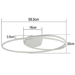 Autres Temps ZMH LED Ceiling Light Living Room Modern White Ring Design 36W Indoor Ceiling Lights pas cher