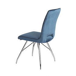 Acheter Meubletmoi Lot de 4 chaises velours bleu marine - BELLA