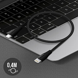 Câble USB-C vers Lightning Charge rapide 3A Synchronisation 0,4m Swissten Noir pas cher