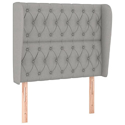 Maison Chic Tête de lit scandinave avec oreilles,meuble de chambre Gris clair 93x23x118/128 cm Tissu -MN70069