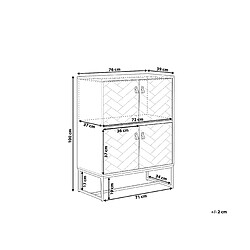 Avis Beliani Commode effet bois clair et blanche 4 portes NUEVA