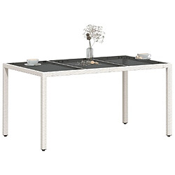 Acheter Maison Chic Table de jardin | Table d'extérieur avec dessus en verre blanc résine tressée -GKD60678