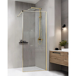 Beliani Parois de douche WASPAM 80 x 190 cm Doré