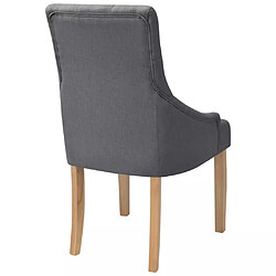 Decoshop26 Lot de 6 chaises de salle à manger cuisine dossier capitonné en tissu gris foncé CDS022455 pas cher