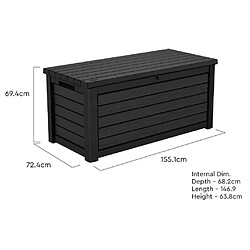 Keter Boîte de rangement pour l'extérieur Northwood 630 L graphite pas cher