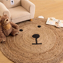 Atmosphera, Createur D'Interieur Tapis enfant rond Ourson - Diam 100 cm - Jute