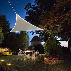 JardiLINE Voile d'ombrage triangulaire avec leds solaires intégrées Night and day taupe.