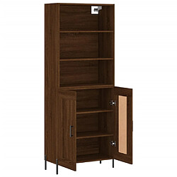 Avis vidaXL Buffet haut Chêne marron 69,5x34x180 cm Bois d'ingénierie