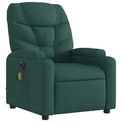 Avis Maison Chic Fauteuil Relax pour salon, Fauteuil de massage inclinable électrique Vert foncé Tissu -GKD81706