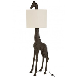 Dansmamaison Lampe Girafe Resine Marron Fonce