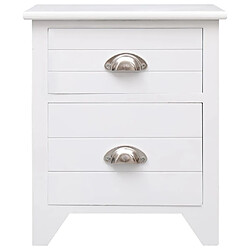 Acheter Maison Chic Lot de 2 Tables de chevet,Table de nuit,Table d'appoint pour salon avec 2 tiroirs Blanc -MN83559