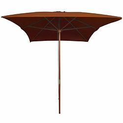 Maison Chic Parasol Jardin | Parasol d'extérieur avec mat en bois Terre cuite 200x300 cm - GKD67647