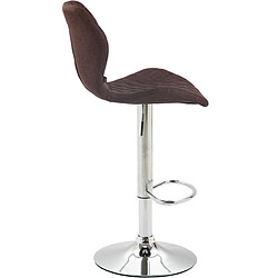 Avis Decoshop26 Tabouret de bar x1 avec coutures décoratives en forme de losanges en tissu marron et métal chromé 10_0004657