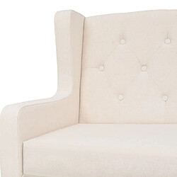 Helloshop26 Fauteuil chaise siège lounge design club sofa salon tissu blanc crème 1102129/3 pas cher