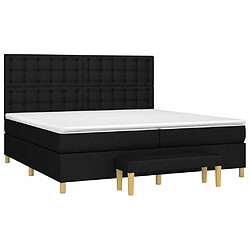 Avis Maison Chic Lit Adulte - Lit simple Lit à sommier tapissier avec matelas moelleux - Meuble de Chambre - Noir 200x200 cm Tissu -MN35170