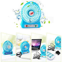 (bleu) Ventilateur De Refroidissement Ventilateur de Lumière LED Rechargeable Portable Mini Ventilateur de Bureau