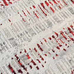 Acheter Thedecofactory MEDIANE STRIES - Tapis graphique stries gris rouge 160x230