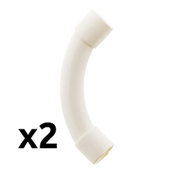 Lot de 2 courbes grand rayon Ø16mm - blanc - Zenitech