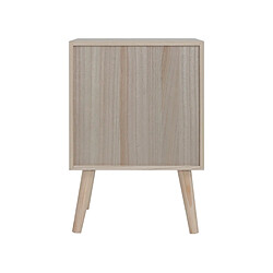 Mobili Rebecca Petite Table De Chevet Avec 1 Porte Bois Naturel Blanc Marron Style Boho pas cher