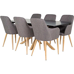 Avis Venture Home Table de repas 90 x 180 cm Piazza noir, marron.