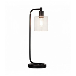 Endon Lampe de table Toledo en Acier , noir mat et Verre transparent