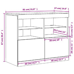 vidaXL Buffet avec lumières LED chêne sonoma 81x37x67 cm pas cher