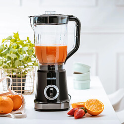 Blender 1,8 Litres Sans BPA, Mixeur Puissance Maximale 1000W, 2 Vitesses + Pulse, 1000, Noir/Argent, Mesko, MS 4079