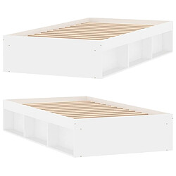 Acheter Maison Chic Lit adulte - Lit simple Cadre de lit,Structure du lit Contemporain blanc 100x200 cm -MN53455