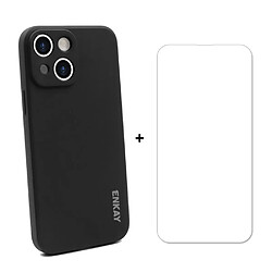 Enkay Coque en silicone anti-rayures, bord droit résistant noir pour votre Apple iPhone 13 mini 5.4 pouces