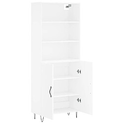 Avis vidaXL Buffet haut Blanc 69,5x34x180 cm Bois d'ingénierie