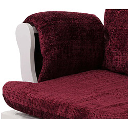 Avis Mendler Fauteuil relax HWC-C76, fauteuil à bascule Fauteuil à bascule avec pouf Tissu/Textile chenille (465g/m²) ~ bordeaux, piètement blanc